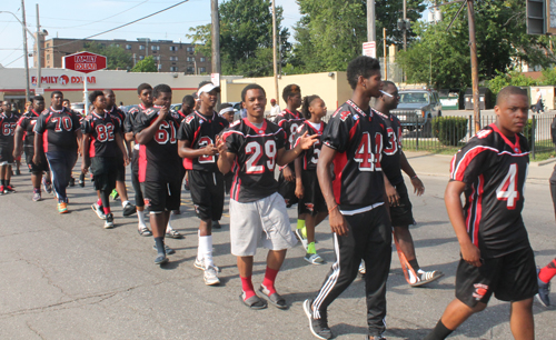 Glenville football team Marching in the 38th annual Glenville Community Parade