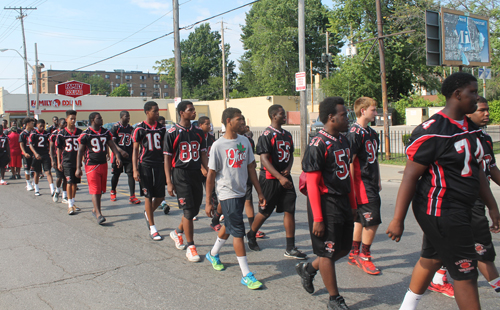 Glenville football team Marching in the 38th annual Glenville Community Parade