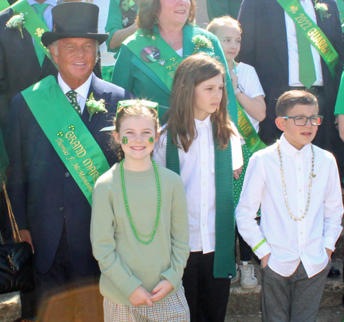 Grand Marshal Tom McManamon on Bishop Cosgrove steps on St. Patrick's Day in Cleveland