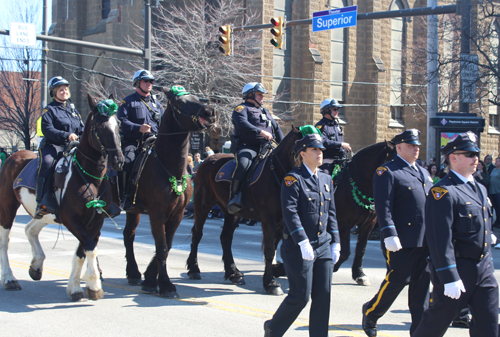 Cleveland Police Horses at Cleveland St. Patrick's Day Parade 2022