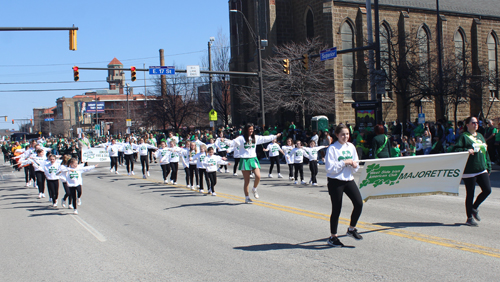 Majorettes - West Side Irish American Club in the 2022 Cleveland St. Patrick's Day Parade