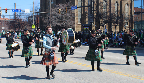 Bagpipes West Side Irish American Club in the 2022 Cleveland St. Patrick's Day Parade