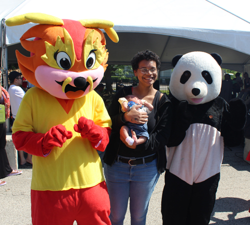 CAF mascots and baby