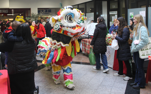 Kwan Family Lion Dance team coming through Asia Plaza