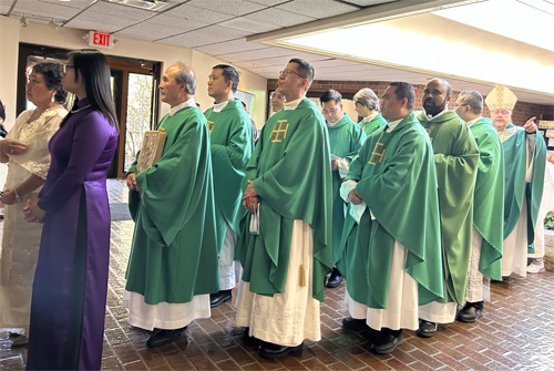 Bishop and priests procession