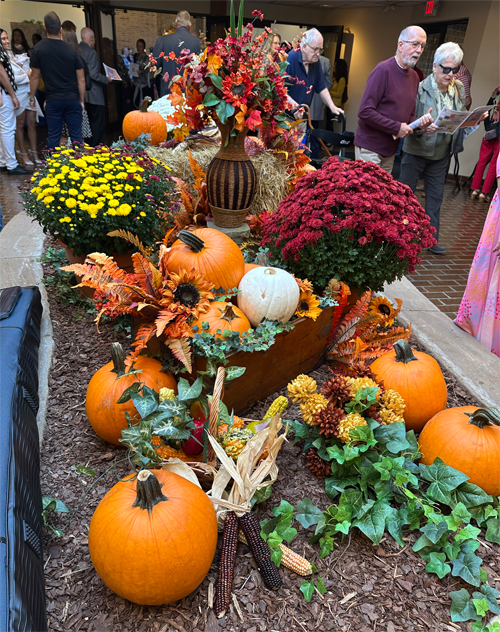 Gathering after Mass - pumpkins