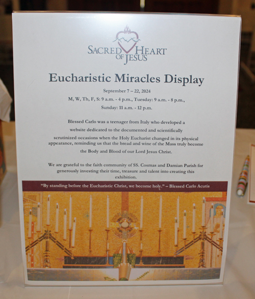 Eucharistic Miracles of the World display sign