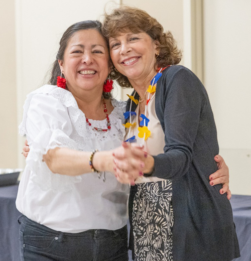 Dancing at Colombian event