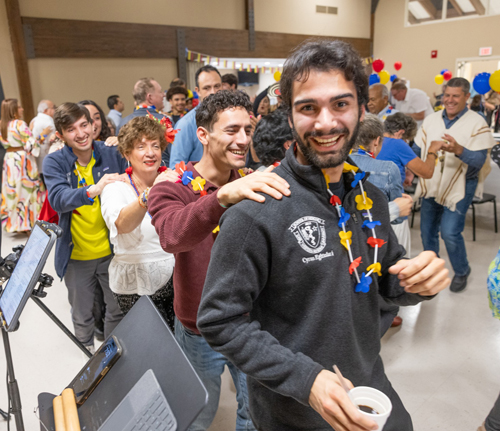 Dancing at Colombian event