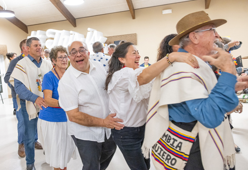 Dancing at Colombian event