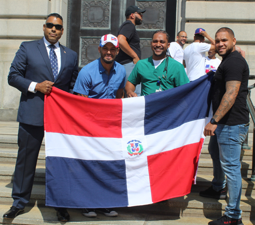 Dominican community on steps of Cleveland City Hall