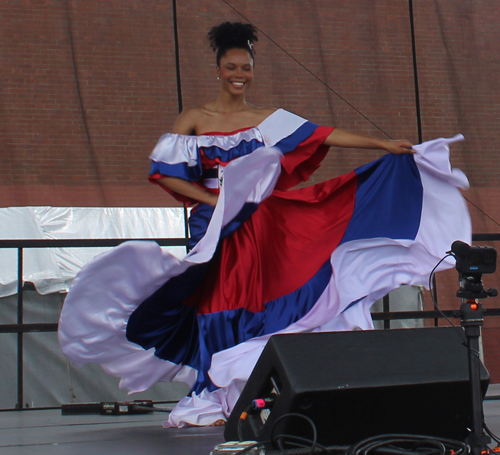 Young lady traditional Dominican dance