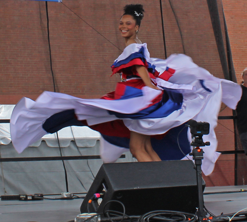 Young lady traditional Dominican dance