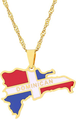  Dominican Republic Map Pendant Necklace