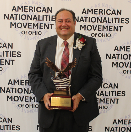 Mayor Antony Biasiotta with the Freedom Award