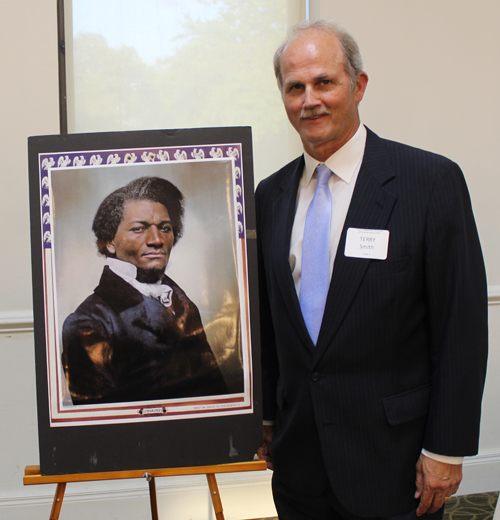 Terry Smith with Frederick Douglass painting