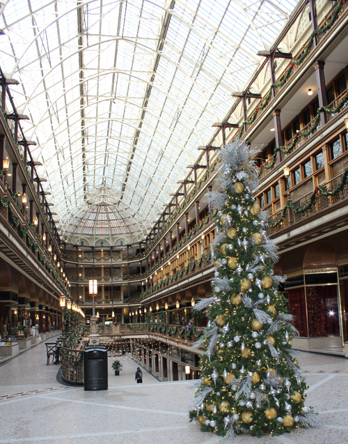 Arcade in Cleveland decorated for Christmas