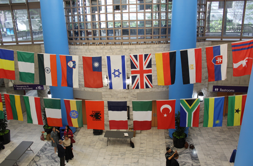 Sister Cities Flags at the Cleveland Public Library