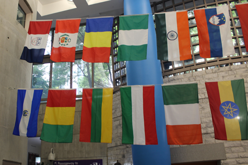 Sister Cities Flags at the Cleveland Public Library