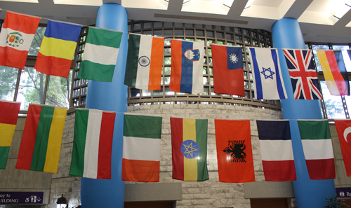 Sister Cities Flags at the Cleveland Public Library