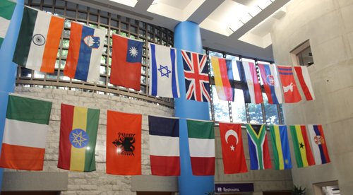 Sister Cities Flags at the Cleveland Public Library