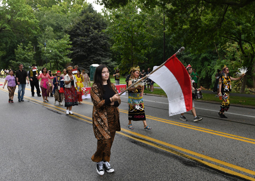 Indonesian Community in Parade of Flags at 2024 One World Day in Cleveland