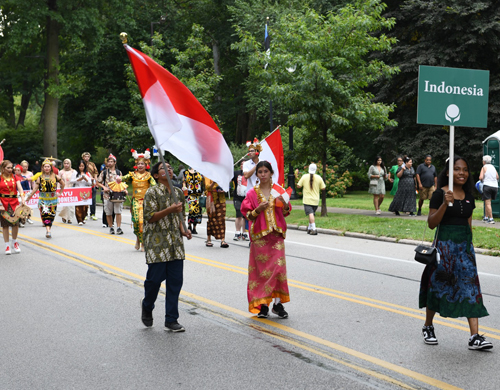 Indonesian Community in Parade of Flags at 2024 One World Day in Cleveland