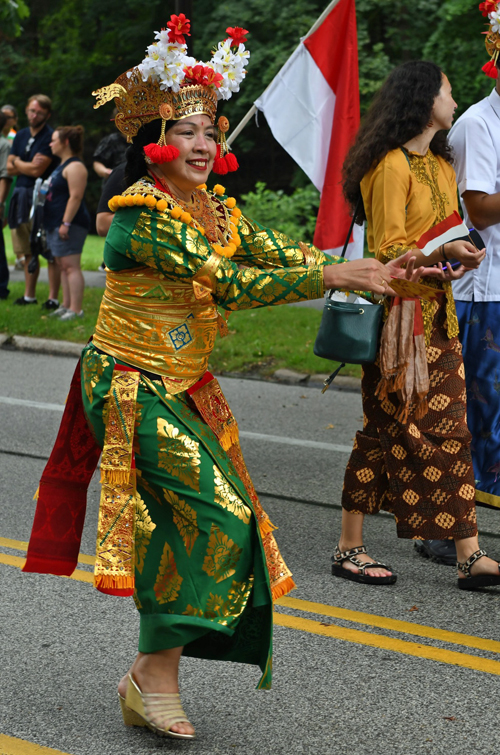 Indonesian Community in Parade of Flags at 2024 One World Day in Cleveland