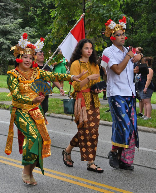 Indonesian Community in Parade of Flags at 2024 One World Day in Cleveland