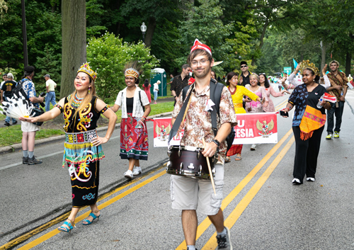 Indonesian Community in Parade of Flags at 2024 One World Day in Cleveland