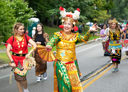 Indonesian Community in Parade of Flags at 2024 One World Day in Cleveland