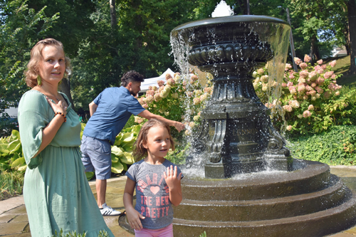 Fountain at Irish Cultural Garden on One World Day in Cleveland 2024