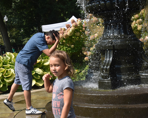 Cooling off Irish Cultural Garden on One World Day in Cleveland 2024