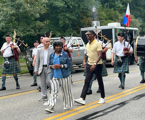 Dr. Wael Khoury and Mayor Justin Bibb lead the Parade