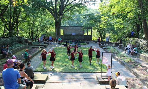 Murphy Irish Dancers in Greek Garden on One World Day