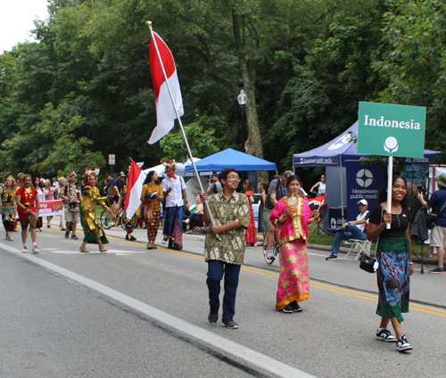 Indonesian Community in Parade of Flags at 2024 One World Day in Cleveland