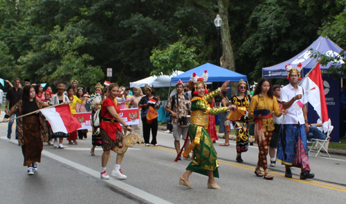 Indonesian Community in Parade of Flags at 2024 One World Day in Cleveland