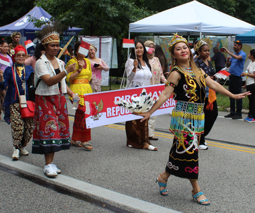 Indonesian Community in Parade of Flags at 2024 One World Day in Cleveland