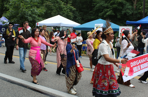 Indonesian Community in Parade of Flags at 2024 One World Day in Cleveland