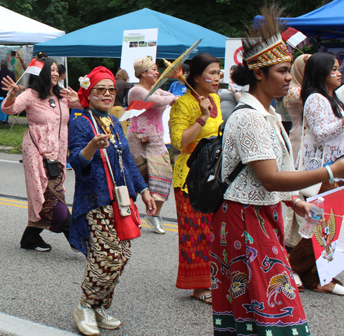 Indonesian Community in Parade of Flags at 2024 One World Day in Cleveland