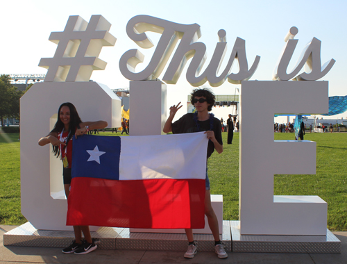 Chile flag at Pan Am Masters Games 2024 Welcoming Ceremony in Cleveland