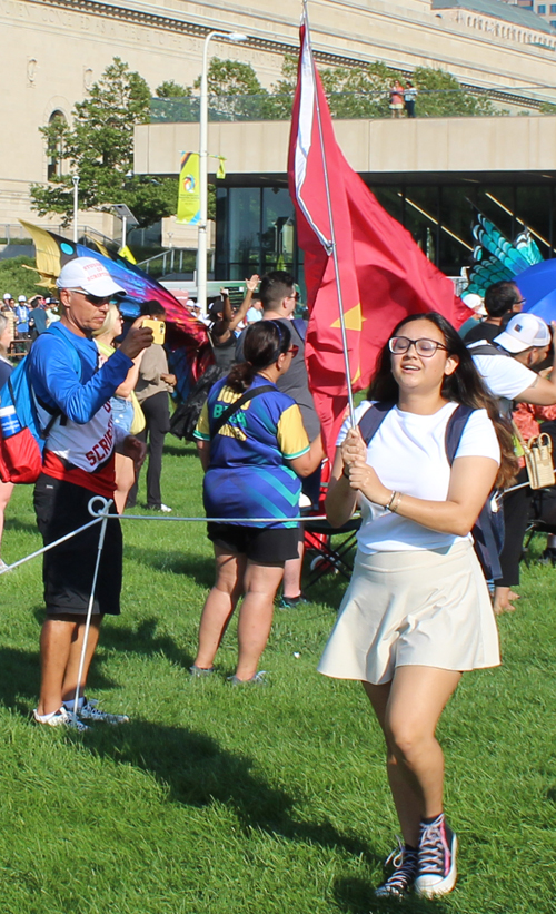 Vietnam flag at Pan Am Masters Games 2024 Welcoming Ceremony in Cleveland