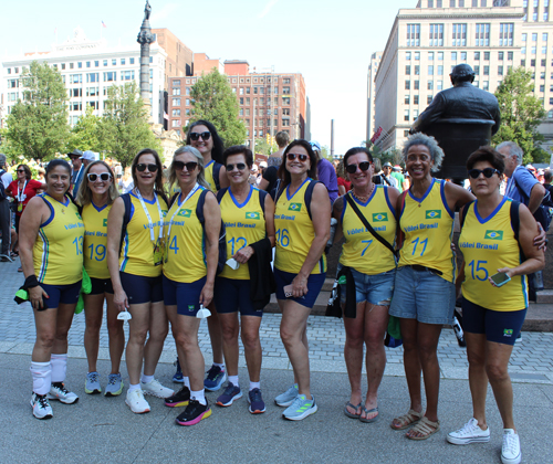 Pan Am Masters Games athletes on Cleveland's Public Square - Brazil