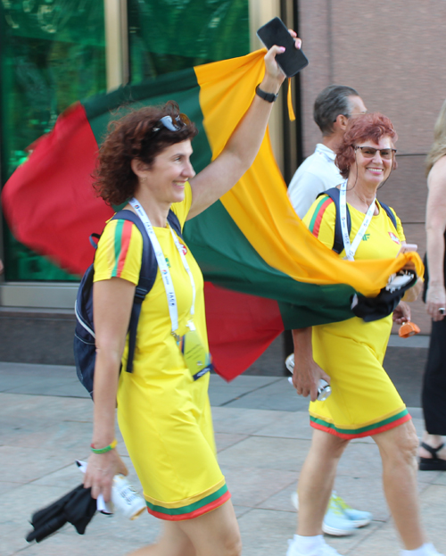 Lithuania women - Pan Am Masters Games Athletes Parading to Mall C in Cleveland for the Welcome Celebration