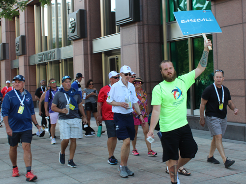 Pan Am Masters Games Athletes Parading to Mall C in Cleveland for the Welcome Celebration