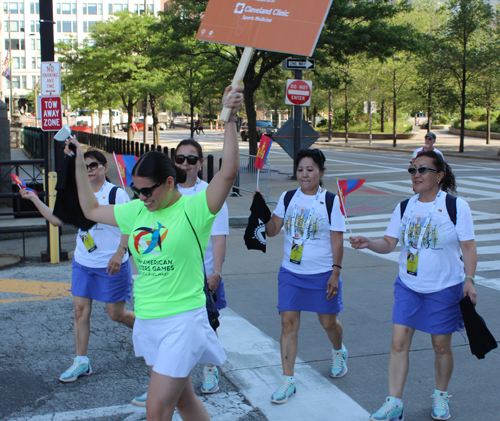 Pan Am Masters Games Athletes Parading to Mall C in Cleveland for the Welcome Celebration