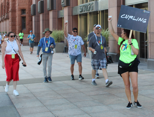 Pan Am Masters Games Athletes Parading to Mall C in Cleveland for the Welcome Celebration