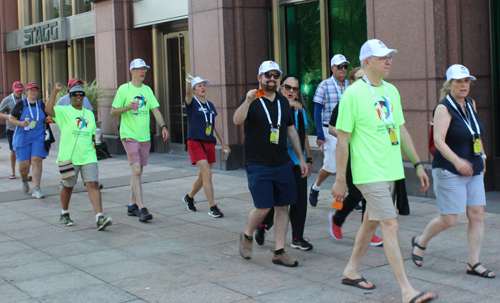 Pan Am Masters Games Athletes Parading to Mall C in Cleveland for the Welcome Celebration