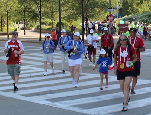 Pan Am Masters Games Athletes Parading to Mall C in Cleveland for the Welcome Celebration