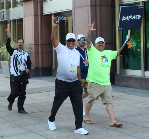 Pan Am Masters Games Athletes Parading to Mall C in Cleveland for the Welcome Celebration